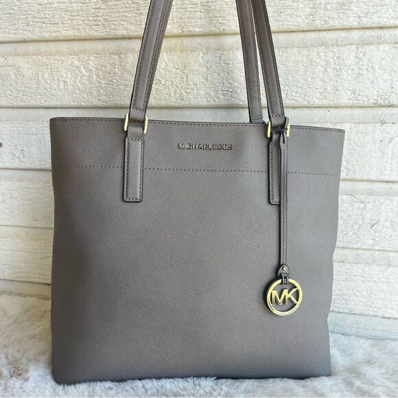 MICHAEL KORS Grey Tote Hamilton Jet Set Laptop Work Tote Shoulder Bag - Picture 1 of 11